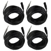 4 Pcs 50ft XLR 3-Pin Male Cable to 6.35mm 1/4" Stereo Mono Shielded Cables Cord