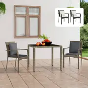 Garden Chairs with Cushions 4 pcs Poly Rattan Grey vidaXL