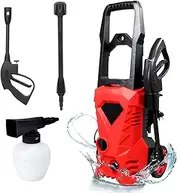 2000W Pressure Washer, Electric High Pressure Cleaner with Spray Gun, Lance, 5m Hose, Adjustable Nozzle & Detergent Bottle, Cleans Cars/Fences/Patios