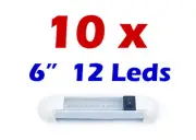 10x 6" LED INTERIOR BAR LIGHT LAMP ROOF CABIN BOAT CARAVAN WHITE 12V SWITCH