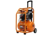 Unimac 16L Silent Oil-Free Electric Air Compressor, 116PSI Portable with Wheels and Handle, Twin Nitto Outlets for Airtools, Tyre Inflation
