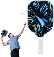 LED Pickleball Racket - LED Lightweight Fiberglass Pickleball Racket | Outdoor Equipment Comfortable Grip Non-Slip Honeycomb Core Pickleball Accessories for Night Use