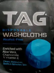10 packs 180ct TAG Large Washclothes 12" x 8" Disposable alchohol-free noflsh