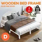 Bed Frame Double Size Mattress Base Platform Round Headboard Bedroom Bed White