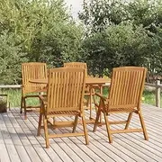 Garden Chair Reclining Garden Chairs 4 pcs Solid Wood Teak Patio Seating