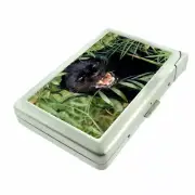 Black Panther D5 Cigarette Case with Built in Lighter Metal Wallet