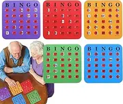Bingo Cards Reusable - 5-Pieces Bingo Cards with Shutter Sliders - Fun Fingertip Logic Thinking Game for Home School Office Travel Camping