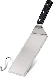 Spatula Turner - Stainless Steel Metal Griddle Spatula - Griddle Accessories 4 x 8 in Hamburger Turner Scraper - Pancake Flipper - Great for BBQ Grill and Flat Top Griddle - Commercial Grade