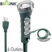 BN-LINK 24H Outdoor Yard Stake Mechanical Built-In Timer Auto ON-OFF-ON 6 Outlet
