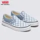 【VANS 官方旗艦】Classic Slip-On 中童款灰藍色棋盤格滑板鞋