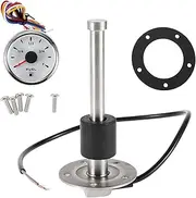 X AUTOHAUX Fuel Sending Unit and Gauge Kit Boat Fuel Sending Unit Marine Fuel Sender Unit Metal 5.91" 1 Set Silver Tone Black White 0-190 Ohm