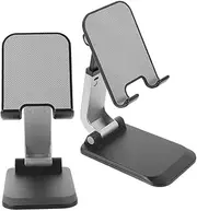 Outanaya 2pcs Adjustable Phone Holder Stand for Home Office Portable Tabletop Phone Rack Compact Design for Video Calls Live Streaming More