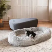 Luxury Human Dog Bed Plush Orthopedic Large Pet Bed Soft Sponge Solid Pattern