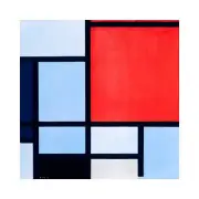 Piet Mondrian, Composition, 1921, Lustre Canvas Print, 24" x 24"