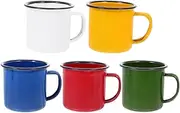 5pcs Enamel Cup Mug Coffee Tumbler Iron Wine Cup Tin Mugs Camp Drink Mug Mini Backpack Enamel Coffee Mug Camping Enamel Mug Cocktail Mug Hiking Backpack Espresso Big Cup Child Beer