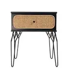 KYRA (RATTAN) BEDSIDE TABLE LAMP OCCASIONAL SIDE UNIT NIGHTSTAND 50X61CM