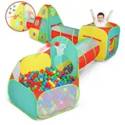 Kiddzery 5pc Tunnel Kids Play Tent - Ball Pit for Toddlers - Jungle Gym Crawl