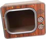 Cardboard Cat Scratcher House Square Cat Bed Cozy Cube Scratch Pad Television Theme Easy Clean Comfortable Fun