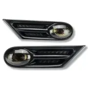 Side Indicators Set With Trim For Mini Cooper R56 R57 07-13 Smoked Grille