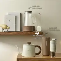 在飛比找蝦皮購物優惠-現貨韓國星巴克巧克力色咖啡用具法壓壺玻璃壺研磨器手衝壺愛壓樂