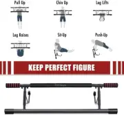 Estleys Foldable Strength Training Exercise Pull Up Bar for Doorway - 440 lb cap