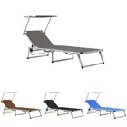 Folding Sun Lounger Outdoor Lounge Sofa Day Bed Aluminium and Textilene vidaXL