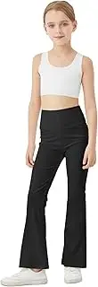 [Danzcue] Girls High Waisted Leggings Kids Yoga Pants Athletic Activewear Youth Bell Bottoms Casual Pants