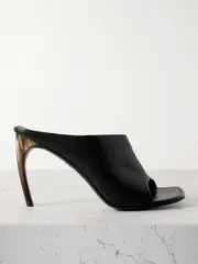 [Ferragamo] Ferragamo - Nymphe Leather Mules - Black - US6 US 6 Black