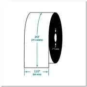 2.52" x 243' TDM200 Wax/Resin Barcode Ribbon for Zebra Printers (72 Ribbons per
