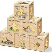 Tillfuru 6 Pcs Inspirational Winnie Nursery Decor for Girls and Boys Classic The Pooh Baby Table Wooden Decorations Winnie Baby Animals Shelf Decorations-You are Kind Brave 1.6 Inch