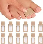 AFCJLTO Pack of 12 Hammer Toe Splint Dressings, Hammer Toe Corrector, Toe Separator, Toe Corrector, Toe Splint to Correct, Hammer Toe, Curved Toe, Overlapping Toes (L)