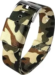 BARTON Watch Bands - Jetson NATO Style Watch Strap - Seatbelt Nylon Weave - Stainless Steel Buckle - Choice of Color & Width 18mm, 20mm, 22mm or 24mm - Seat Belt Nylon Watch Bands