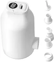 Air Pump for Inflatables | Portable Electric Float Pump with 5-Nozzle LED Light | Inflation Devices & Accessories for Sleeping Bags Swimming Travel Camping