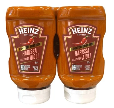 Heinz Limited Edition Harissa Flavored Aioli 11.5oz Free Shipping 2 PACK
