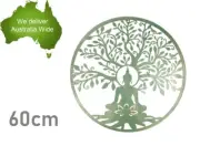 60cm Metal Buddha Tree Of Life Lotus Wall Art Home Decor Plaque Hanging Family