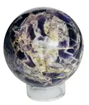 Chevron Amethyst Sphere - Stand Included - Protection, Spiritual Wisdom - L