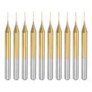 10pcs 0.4mm Titanium Coat Carbide End Mill Engraving CNC Router Bits 1/8" Shank
