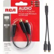 RCA AH25R 1 Male-to-2 Females 3" Y-Adapter Wire Cord