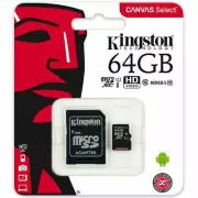 Kingston Canvas Select 64GB Class 10 MicroSDXC Memory Card - SDCS64GB