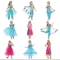 在飛比找蝦皮商城精選優惠-【FAIRY】 萬圣節公主裙茉莉高級藍色肚皮舞裙舞蹈服兒童女