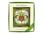 Royal Tara Claddagh Stained Glass Window Hang Suncatcher Square Irish Symbol