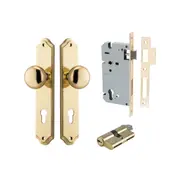 Iver Cambridge Door Knob on Shouldered Backplate Entrance Kit Key/Key