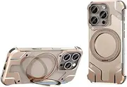 Jarttarn Magnetic Case Compatible with iPhone 16 Pro Max, 360 ° Rotating Bracket, Built-in Magnetic Attraction and Earthquake and Fall Resistant Cover for iPhone 16 Pro Max (Gold)