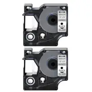 2PK Black on Silver Label Tape 1/2"x23ft For DYMO D1 45022 LabelManager 160 450
