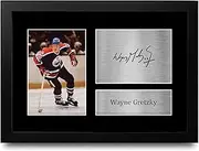 HWC Trading FR A4 Wayne Gretzky Edmonton Oilers Gifts Printed Signed Autograph Picture for Ice Hockey Fans - A4 Framed