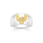 Silver & 9ct Gold Eagle Signet Ring