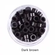 5mm Dark Brown Silicone Lined I-Tips Fusion Micro Links Tubes Beads
