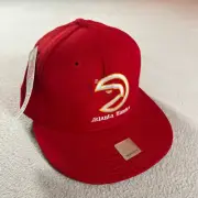 Vintage Atlanta Hawks Hat Mens 6 7/8 Red New Era 1990s NBA 5950 Pro Model Wool