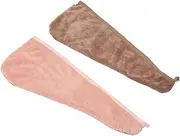 Ipetboom 2pcs Fast Drying Hair Towel Caps Microfiber Hair Wraps for Women for Home Use