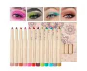 12Pcs/Box Matte Eyeshadow Cream Makeup Shimmer Metallic Eye Shadow Gel Smoky Make Up Cosmetic Brighten Colored Shadows(A)